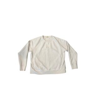 Madewell Cream crew‎ neck with kangaroo pocket Sweatshirt Pullover Women Medium